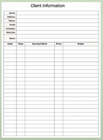 Client Info 01 Client List/Journal sample 2